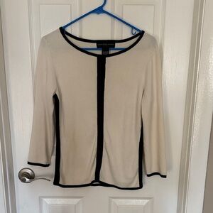 Cream and Black Women's Top